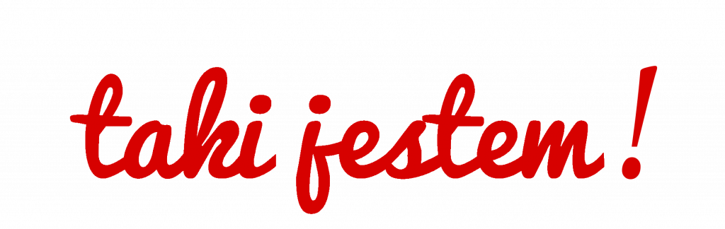 Taki jestem! -logo punaisella.