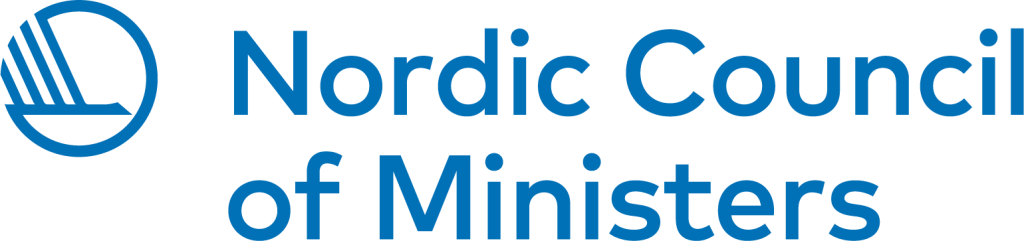 Sinisellä taustalla Nordic Council of Ministers ja logo vieressä.